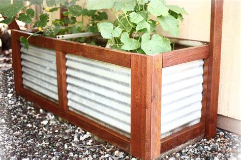 how to line a wooden planter box with metal|diy planter box for beginners.